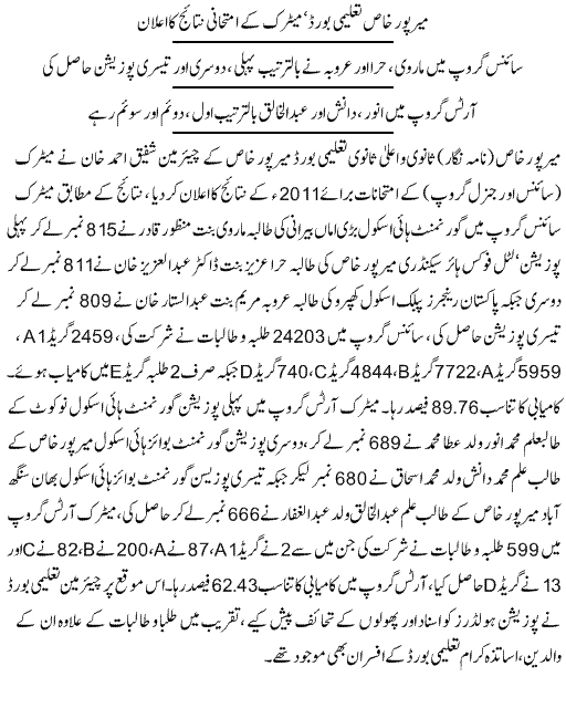 BISE Mirpur Matric (SSC 2) Result 2011 Announced 1101304176 1 BISE Mirpur Matric (SSC 2) Result 2011 Announced