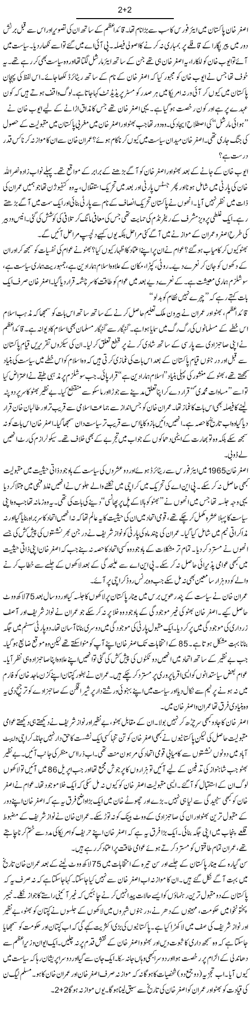 2+2 | Ibrahim Azmi | Daily Urdu Columns