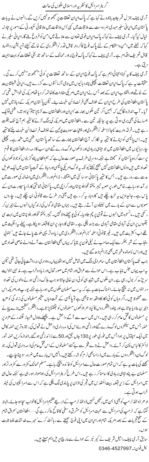 Greater Israel Ka Nazriya Aur Islami Mulkon Ki Haalat | Zamurd Naqvi | Daily Urdu Columns