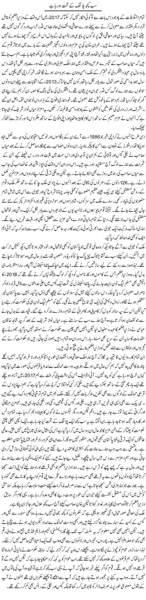 Sab Kuch Planning Ke Tehat Ho Raha Hai | Dr. Mansoor Noorani | Daily Urdu Columns