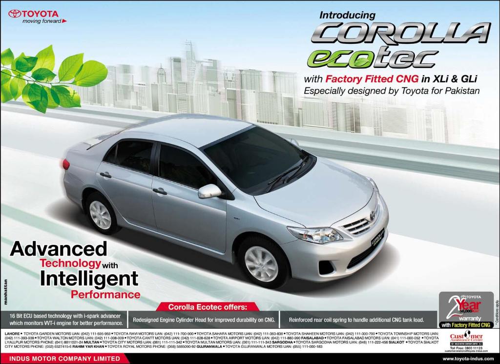 New Corolla Ecotec XLi & GLi 2013 Price in Pakistan